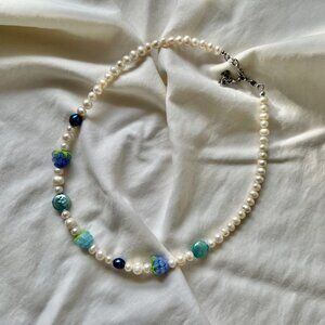 Rimor Jewelry Berry Blue Pearl Choker